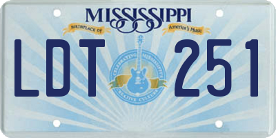 MS license plate LDT251