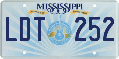 MS license plate LDT252