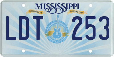 MS license plate LDT253