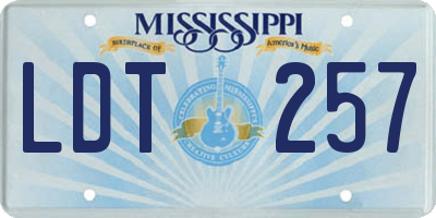 MS license plate LDT257