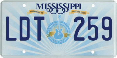 MS license plate LDT259