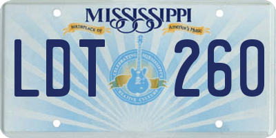 MS license plate LDT260