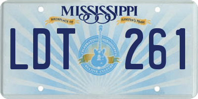 MS license plate LDT261