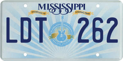 MS license plate LDT262