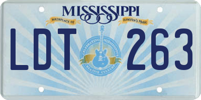 MS license plate LDT263