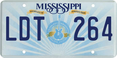 MS license plate LDT264