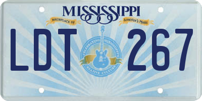 MS license plate LDT267