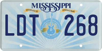 MS license plate LDT268