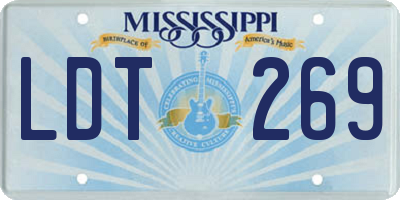 MS license plate LDT269