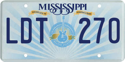 MS license plate LDT270