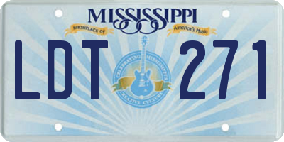 MS license plate LDT271