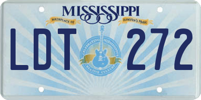 MS license plate LDT272