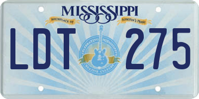 MS license plate LDT275