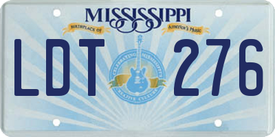 MS license plate LDT276