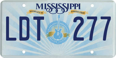 MS license plate LDT277