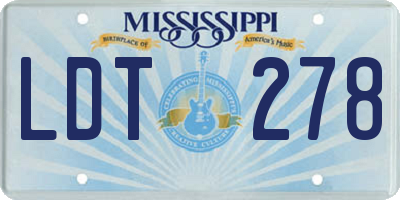 MS license plate LDT278