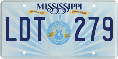 MS license plate LDT279