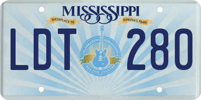 MS license plate LDT280