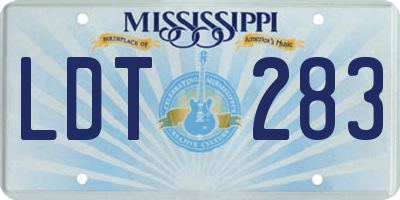 MS license plate LDT283