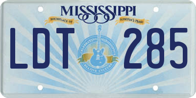 MS license plate LDT285