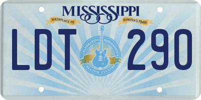 MS license plate LDT290