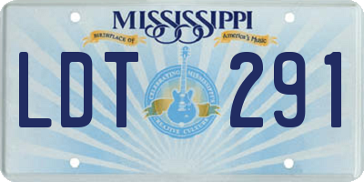 MS license plate LDT291