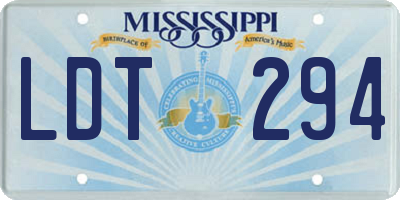 MS license plate LDT294