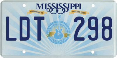 MS license plate LDT298