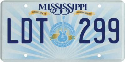 MS license plate LDT299