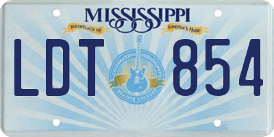 MS license plate LDT854