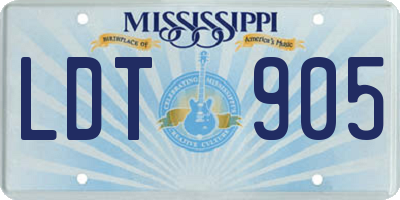 MS license plate LDT905