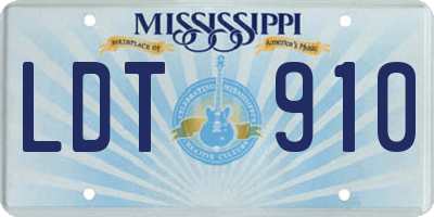 MS license plate LDT910