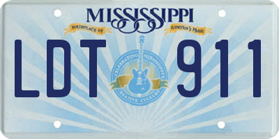 MS license plate LDT911