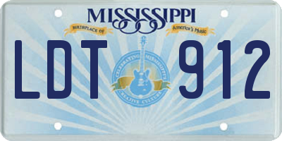 MS license plate LDT912