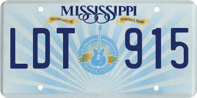 MS license plate LDT915
