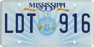 MS license plate LDT916