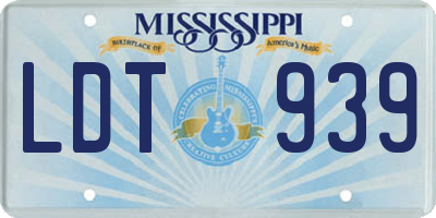 MS license plate LDT939