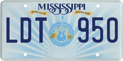 MS license plate LDT950