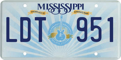 MS license plate LDT951