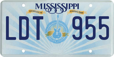 MS license plate LDT955