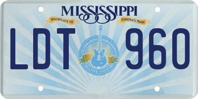 MS license plate LDT960