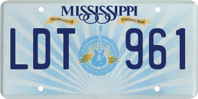 MS license plate LDT961