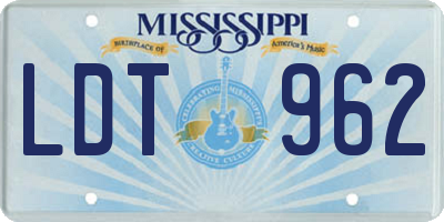 MS license plate LDT962