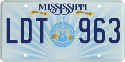 MS license plate LDT963
