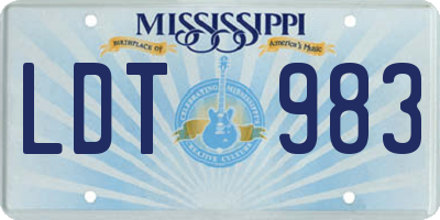 MS license plate LDT983