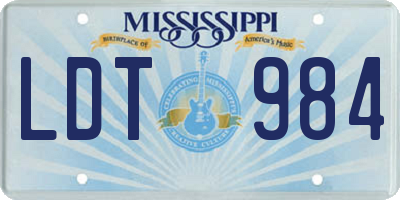 MS license plate LDT984
