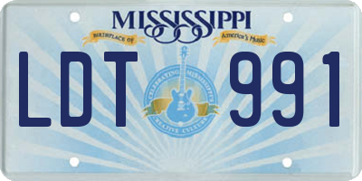 MS license plate LDT991