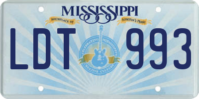 MS license plate LDT993