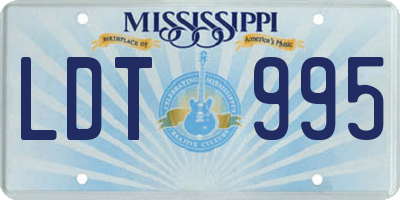 MS license plate LDT995
