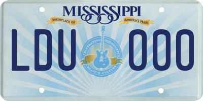 MS license plate LDU000